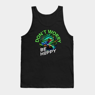 Brazil Funny Pun Don't Worry Be Happy Psychedelic Frog Tank Top